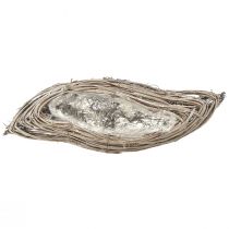 položky Miska na rastliny vlna ratan prírodný biely 40x14x6cm 2ks