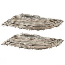 položky Miska na rastliny vlna ratan prírodný biely 40x14x6cm 2ks