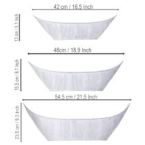 položky Kvetináč, v tvare loďky, kov, biely/strieborný, 54,5/48/42 cm, sada 3 kusov
