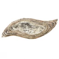 položky Rastlinná loďka rastlina vlna ratan prírodný biely 45x16cm