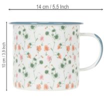 Článok Smaltovaný kvetináč, ozdobný pohár s kvetinovými motívmi, Ø11cm