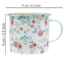 položky Dekoratívny pohár na výsadbu ruží smaltovaný s uchom biely Ø9,5cm