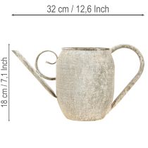 položky Starožitný kovový kvetináč/krhacia kanva, starožitná záhradná dekorácia, 32x10,5x18cm