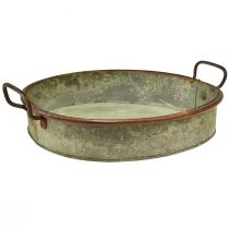 položky Miska oválna kovová podnosová rukoväť hrdza 46/52 cm sada 2 ks