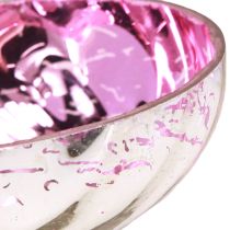 položky Plávajúca miska svietnik sklenená strieborná fialová Ø7cm 3ks