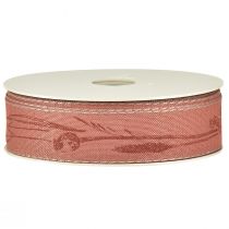 položky Hodvábna stuha jesenná s trávami ozdobná stuha červená 25mm 18m