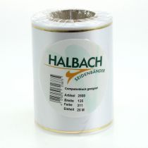 položky Biela stuha na veniec so zlatým okrajom na počítačovú potlač, saténová stuha, vodeodolná, 25m x 125mm