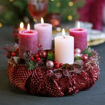 položky Mini vianočné gule drôtené sklo bordovoružové Ø2cm 140ks