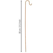 položky Tyč s háčikom, hrdzavo sfarbená dekoratívna kovová záhradná dekorácia, výška 80 cm, 3 kusy