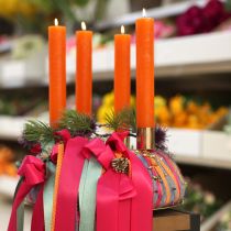 položky Sviečky Taper oranžovej farby 34 mm x 240 mm 4 kusy