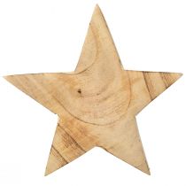 položky Rustikálna dekoračná hviezda z dreva paulovnia - prírodný dizajn, Ø 15 cm, hrúbka 6 cm - všestranná drevená dekorácia - 2 kusy