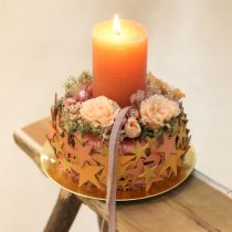 položky Dekorácia hviezdičky drevené oranžové 3 farby Ø3,5/5,5/7cm 48 ks