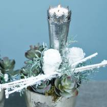 položky Svietnik na čajovú sviečku na nalepenie strieborný Ø5cm V24cm 4ks