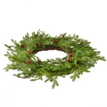 položky Umelý veniec z jedle, zeleno-hnedý so šiškami, vianočná dekorácia, Ø49cm