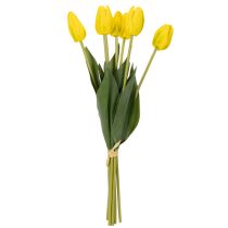 položky Umelé tulipánové kvety pre realistickú jarnú dekoráciu v obývačke alebo kancelárii, 40 cm, 7 kusov