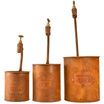 Článok Kvetináč patina dekoračný kov s kohútikom V25/37/43cm sada 3 ks