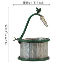 položky Kovový kvetináč, dažďový sud, dizajn vtáka, dekorácia na balkón, Ø15,5 cm