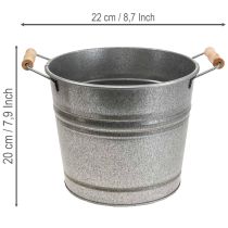 položky Vintage dekoratívny kovový kvetináč/vedro, Ø22cm, V20cm