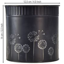 položky Kvetináč s púpavou, čierny, Ø12,5 cm, V14 cm