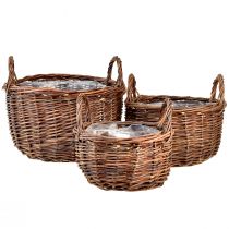 položky Všestranná sada okrúhlych prútených košíkov s rúčkami - 3 veľkosti (30 cm, 26 cm, 20 cm) - Ideálne na skladovanie a domácu dekoráciu - Sada 3 kusov