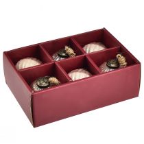 položky Vianočné gule sklenené vintage ružové sklenené gule Ø7cm 6ks