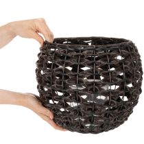 položky Pletený držiak na čajové sviečky, čierny a hnedý, letná dekorácia, Ø31cm V25cm