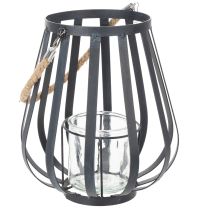 položky Kovový lampáš so sklom, antracit, Ø23cm, V27cm