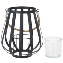 položky Kovový lampáš so sklom, antracit, Ø23cm, V27cm