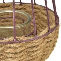 položky Lucerna s rúčkou a sklom fialové prírodné Ø18cm V22cm