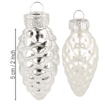 položky Zmes sklenených kornútkov strieborných 5cm 14 ks