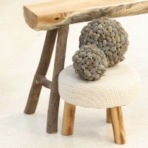 položky Kužeľová guľa na zavesenie jelšových šišiek, bielená 12 cm