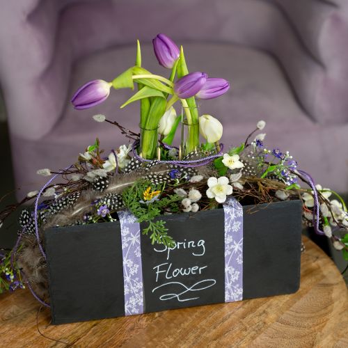 položky Tanier z prírodnej bridlice obdĺžnikový kamenný podnos čierny 30×12,5cm 4 ks