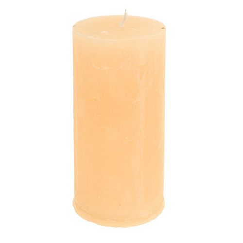 Floristik24 Jednofarebné sviečky svietiace marhuľové stĺpiky 50×100mm 4ks