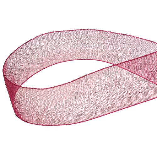 položky Organzová stuha látková stuha organza bordová 25mm 50m