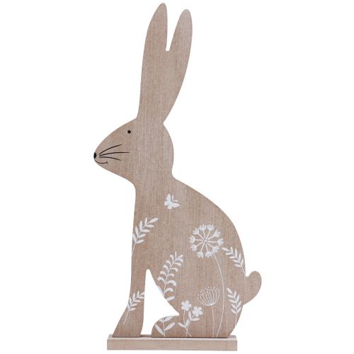 Floristik24 Veľkonočný zajačik Veľkonočná dekorácia drevený dekoračný zajačik sediaci 20×40cm
