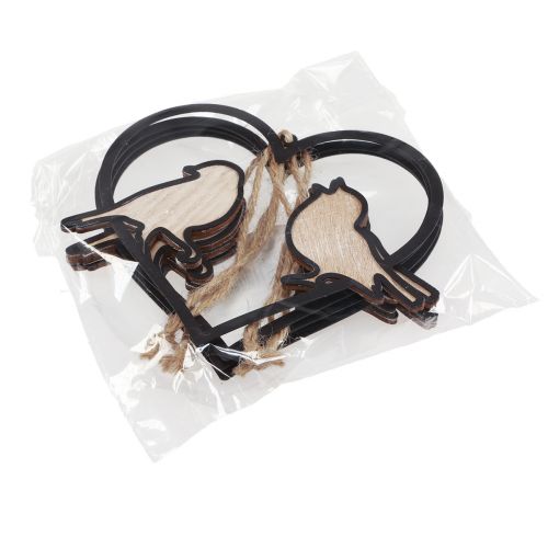 položky Závesná dekorácia srdce s vtáčikmi dekorácia na zavesenie 12 cm 4 kusy