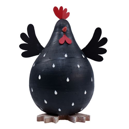 Floristik24 Dekoračné kura čierna drevená dekorácia sliepka Veľkonočná dekorácia drevo V13cm