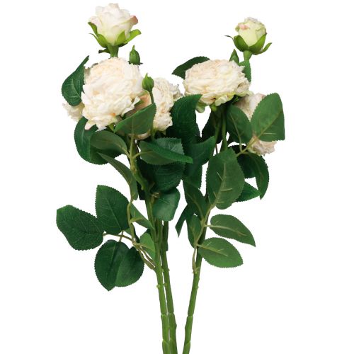 Floristik24 Umelé ruže krémové Umelé ruže Dry Look 53cm 3ks
