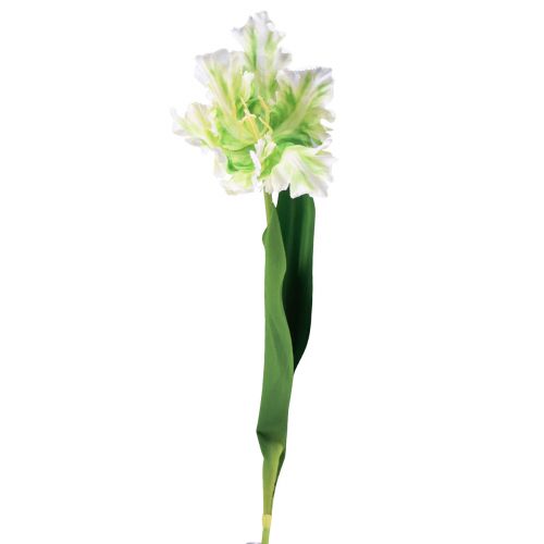 Floristik24 Umelý kvet papagáj tulipán umelý tulipán zelený biely 69cm