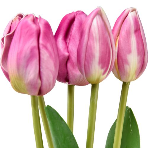 položky Ružové tulipány Dekorácia Real Touch Umelé kvety jar 49cm 5ks