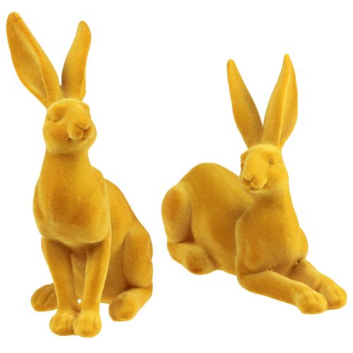 Veľkonočná dekorácia zajačika figúrka králika kari Veľkonočný zajačik pár 16cm 2ks