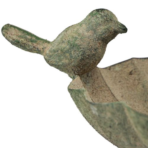 položky Dekoračná vanička na vtáčiky kovová antická zelená 21×17×35,5cm