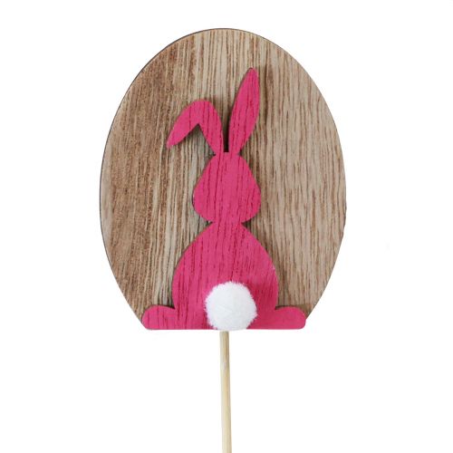 položky Kvetinová zátka Veľkonočná dekorácia drevený zajačik s vajíčkom 7,5×8cm 14ks