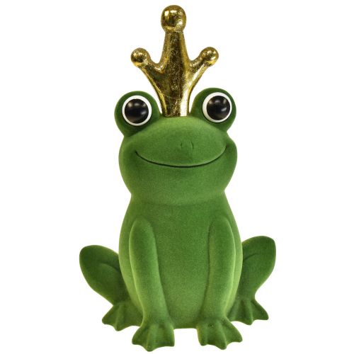 položky Dekoračná žabka, žabí princ, jarná dekorácia, žabka so zlatou korunkou zelená 40,5cm