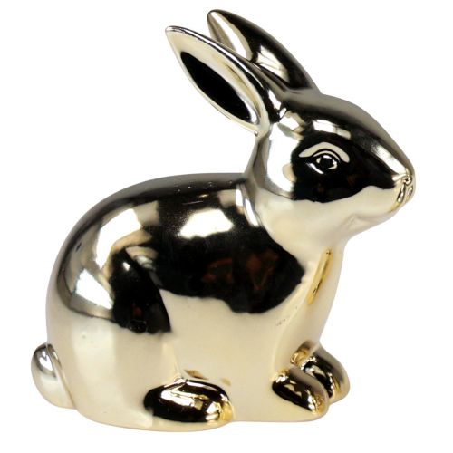položky Keramické králiky zlatý králik sediaci kovový vzhľad 8,5cm 3ks