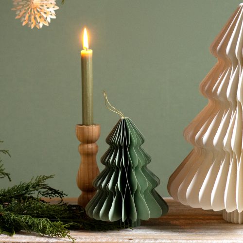 položky Papierová vianočná dekorácia na stromček, mätovo strieborná, V20 cm, sada 5 kusov