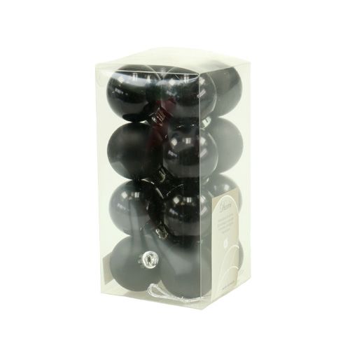 Floristik24 Vianočná guľa plastová Ø4cm čierna 16 ks