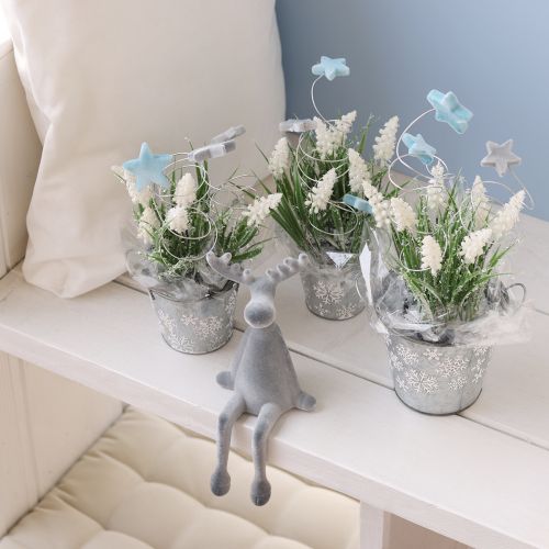 Floristik24 Dekoratívna hradba Elk V31 cm sivá, 3 ks