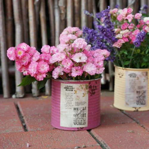 položky Dekoratívna plechovka, štýl shabby chic, kov, Ø11cm V10,5cm, rôzne farby