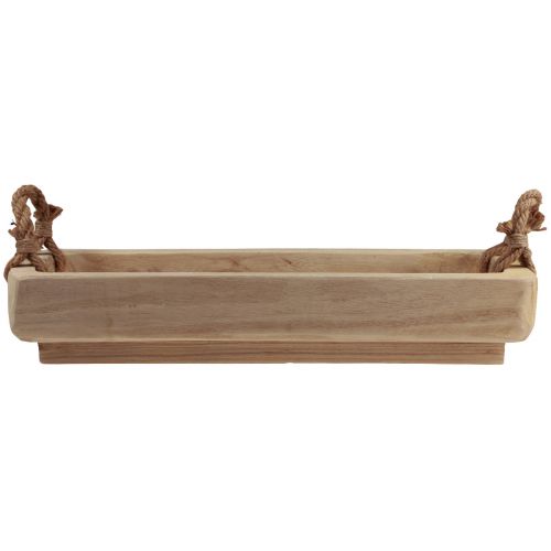 Floristik24 Debnička na rastliny drevená miska štvorcová Paulownia natural 57,5×18cm×18m
